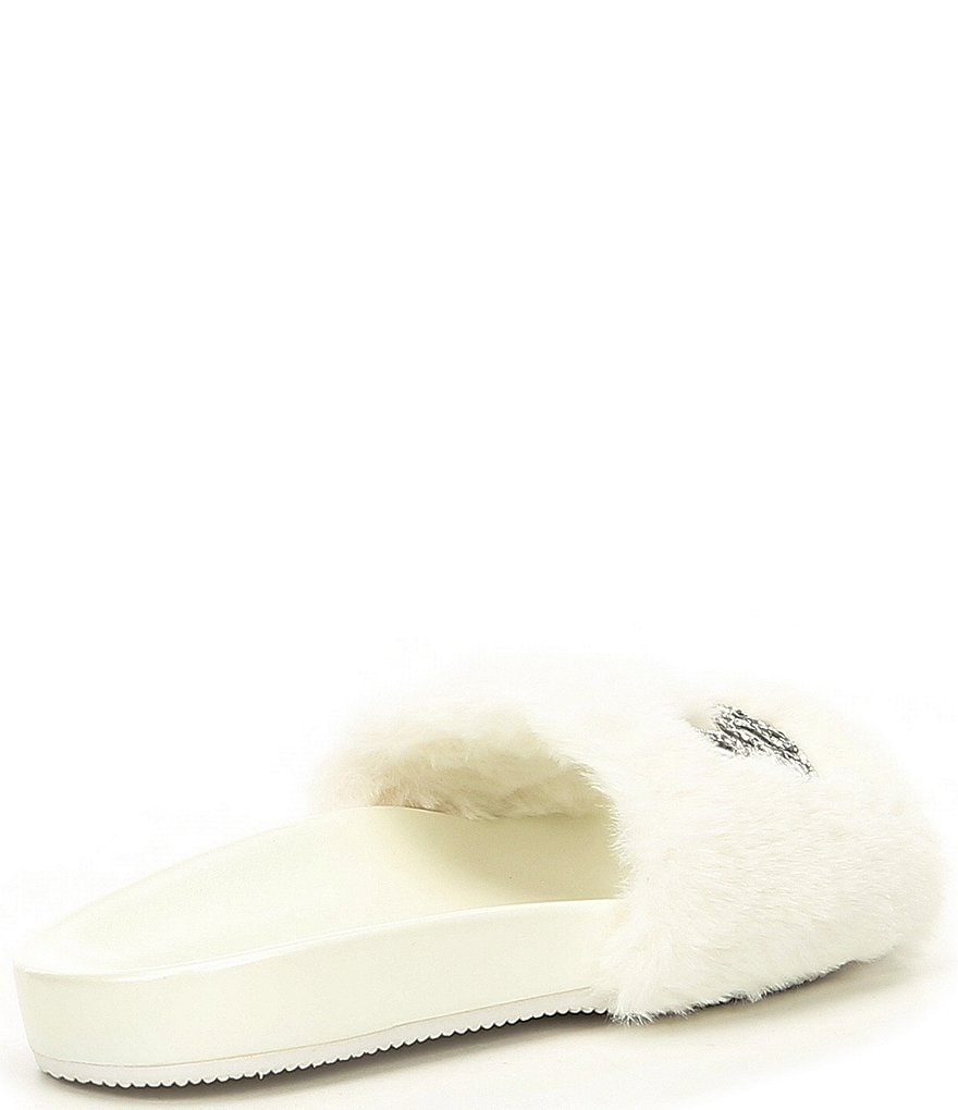 Blue by Betsey Johnson Alice Faux-Fur Bridal Slides
