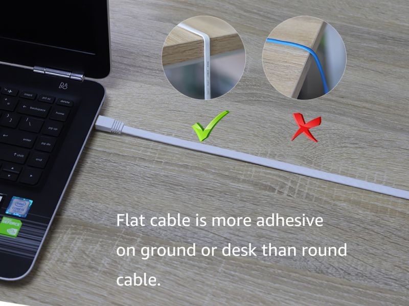 Cat 7 Ethernet Cable 100 ft LAN Cable Internet Network Cord for PS4, Xbox, Router, Modem, Gaming, White Flat Shielded 10 Gigabit RJ45 High Speed Computer Patch Wire.