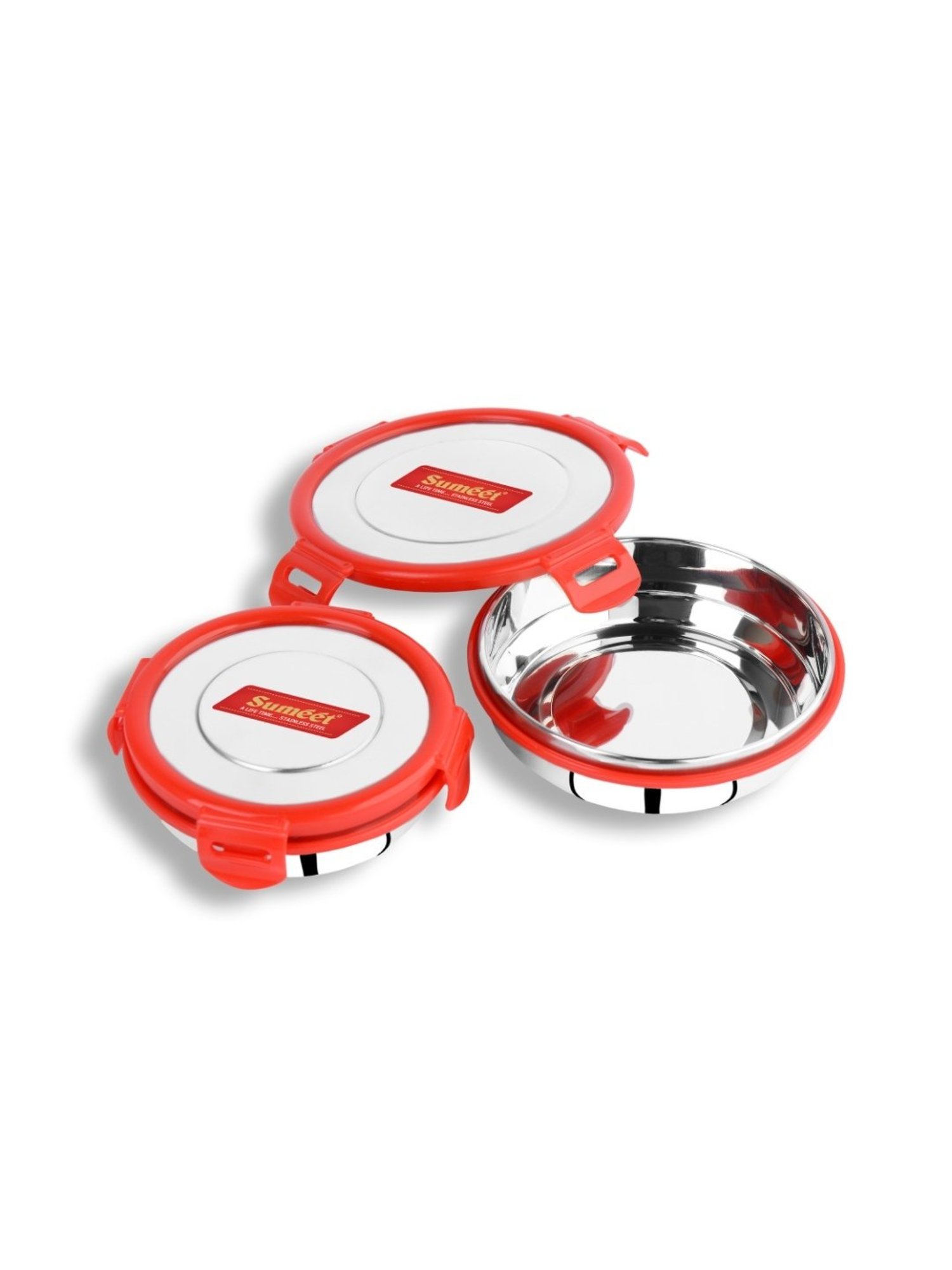 Borosil Grey Stainless Steel Lunch Box - Set of 4