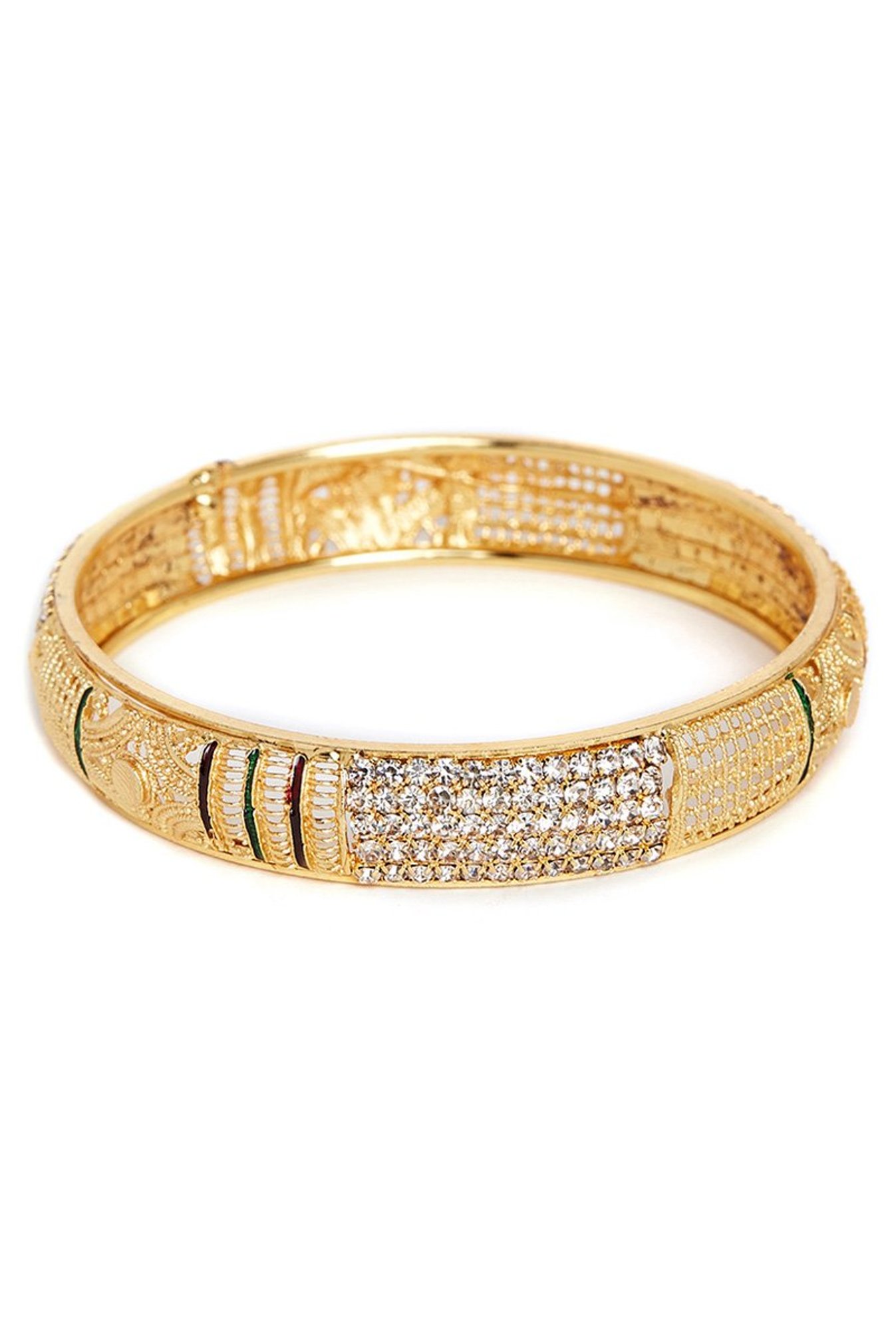 Panash Golden Copper Statement Bangles (Set of 2)