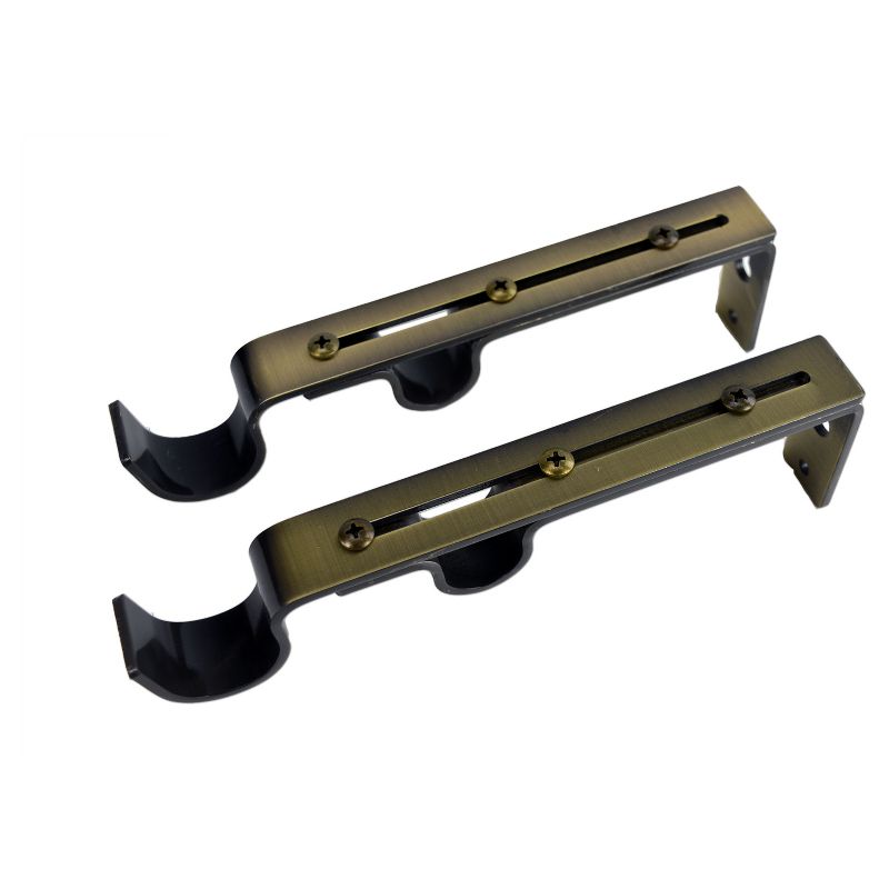 Set of 2 Drapery Rod Brackets Brown - Versailles Home Fashions