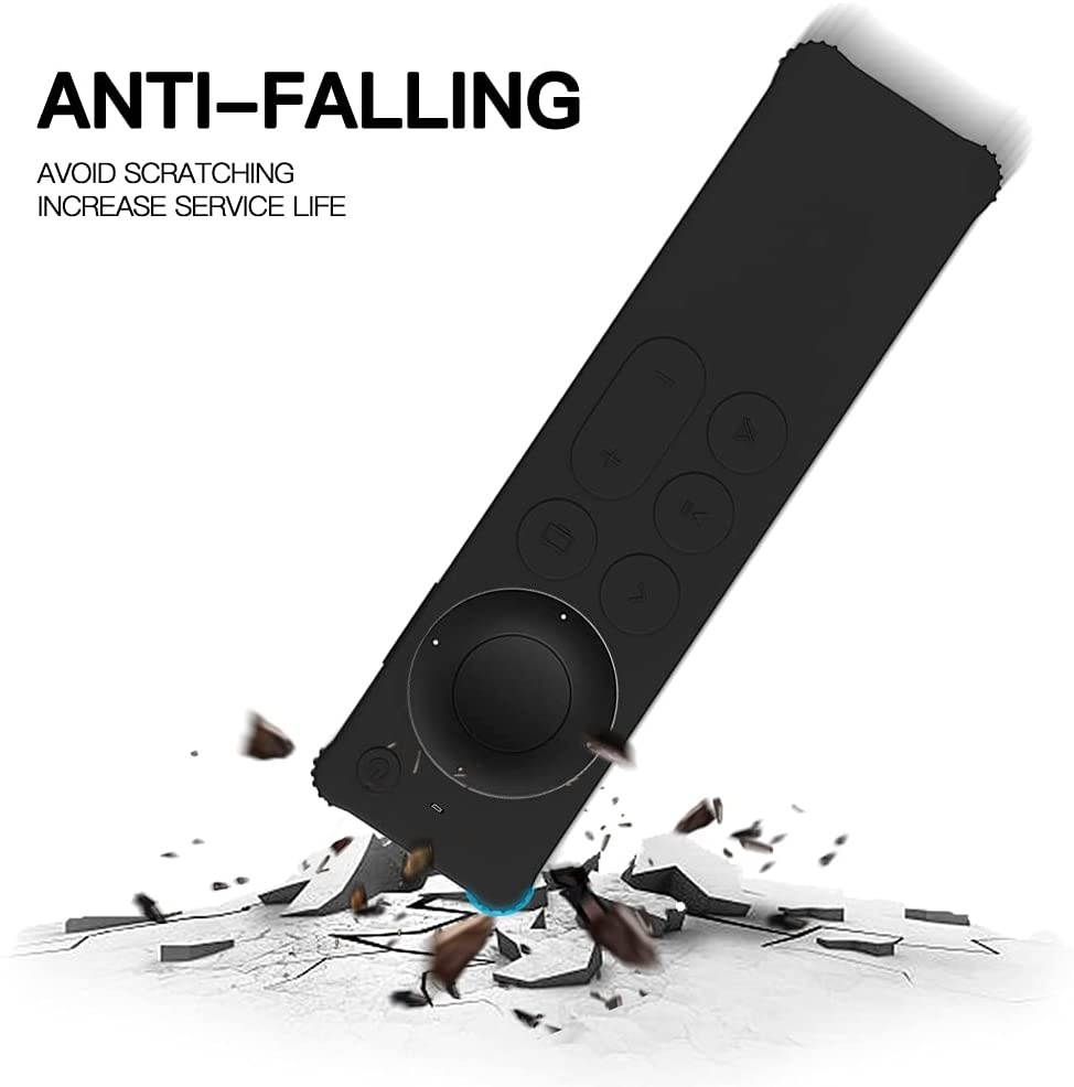AWINNER Protective Case Compatible for 2021 Apple TV Siri Remote (2nd Generation) - Lightweight [Anti Slip] Shock Proof Silicone Cover Compatible for 2021 Apple TV 4K and Apple TV HD (Black)