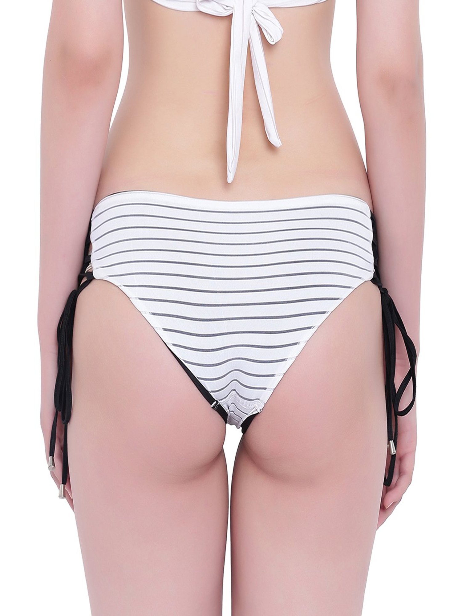 La Intimo White Striped Bikini Panty