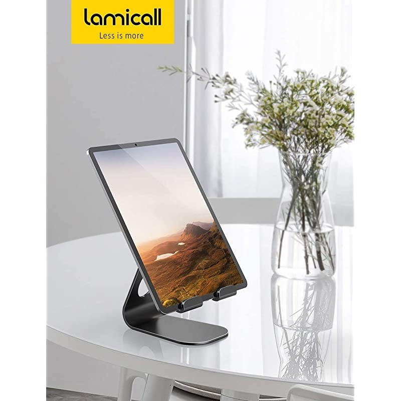 Tablet Stand Adjustable,  Tablet Stand : Desktop Stand Holder Dock Compatible with Tablet Such as iPad 2018 Pro 9.7, 10.5, Air Mini 2 3 4, Kindle, Nexus, Accessories, E-Reader (4-13'')-Black