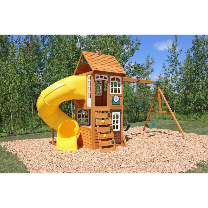 KidKraft Creston Lodge Wooden Swing Set/Playset