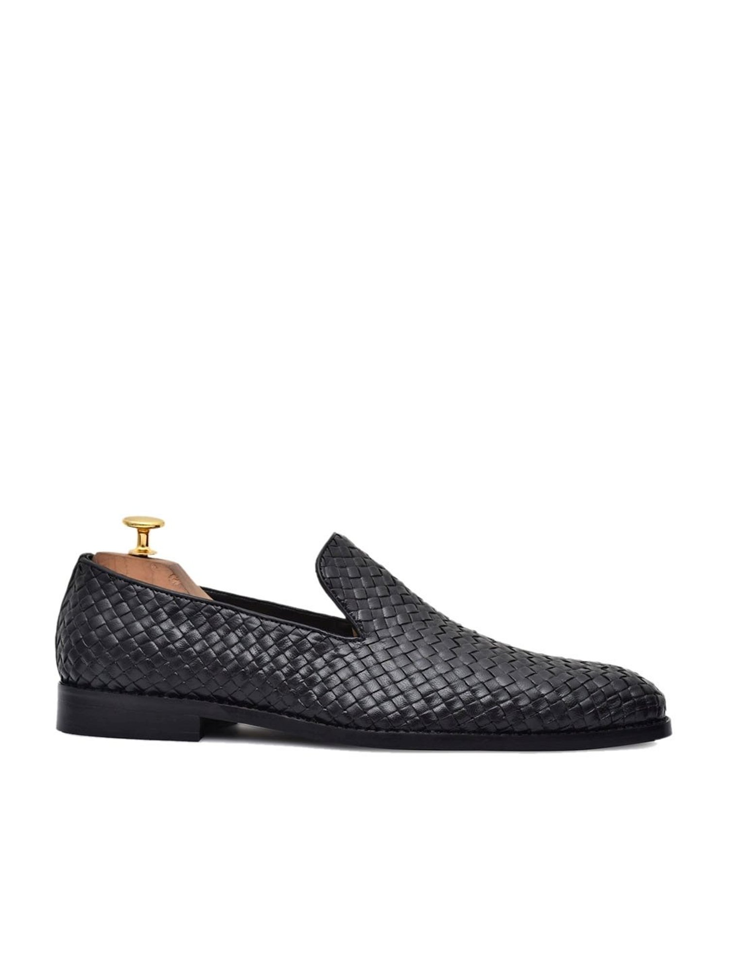Griffin Men's MAROUSH BURNISHED HAND WOVEN Black Loafers