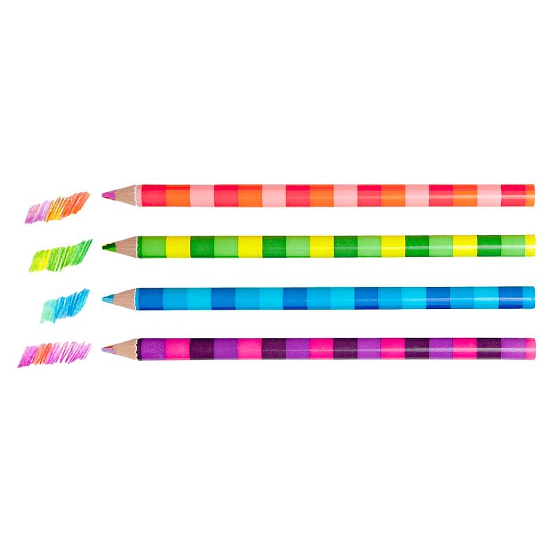 Jumbo Color Stripe Colored Pencils Multicolor, 4 Pack - Yoobi™