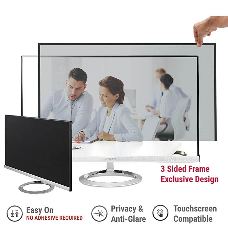 Privacy Screen Filter for Laptop and Computer Monitor Premium Anti Glare Protector for Data Confidentiality iPad 234 Monitor Frameless Glass ScreenTapeFree