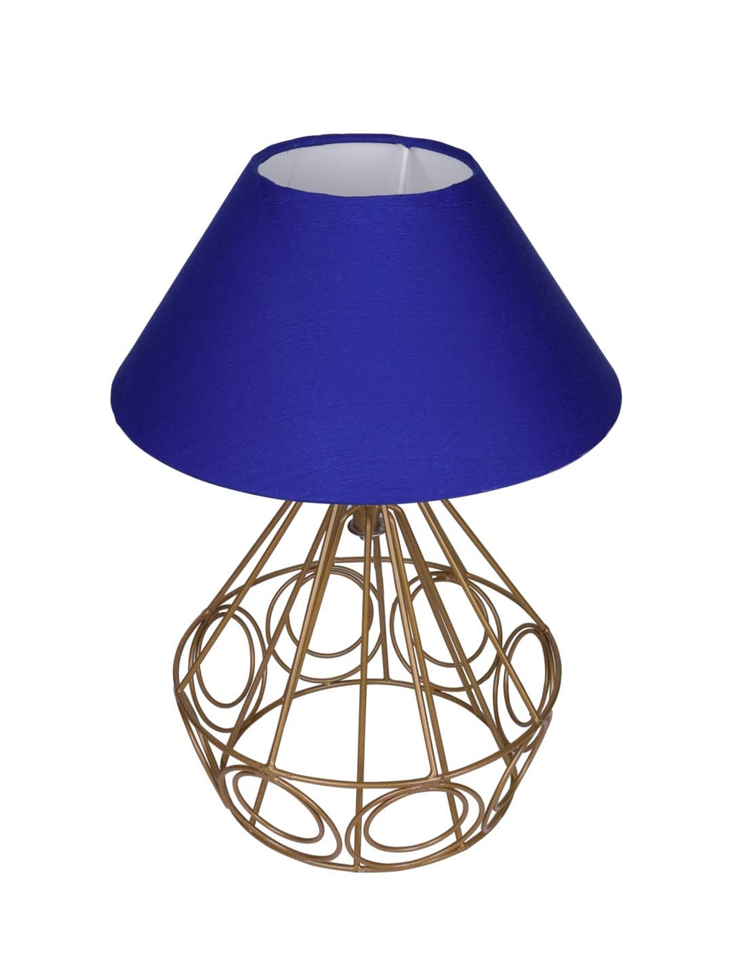 Homesake Modern Farmhouse Blue & Antique Gold Metal Table Lamp with Bulb - Set of 1