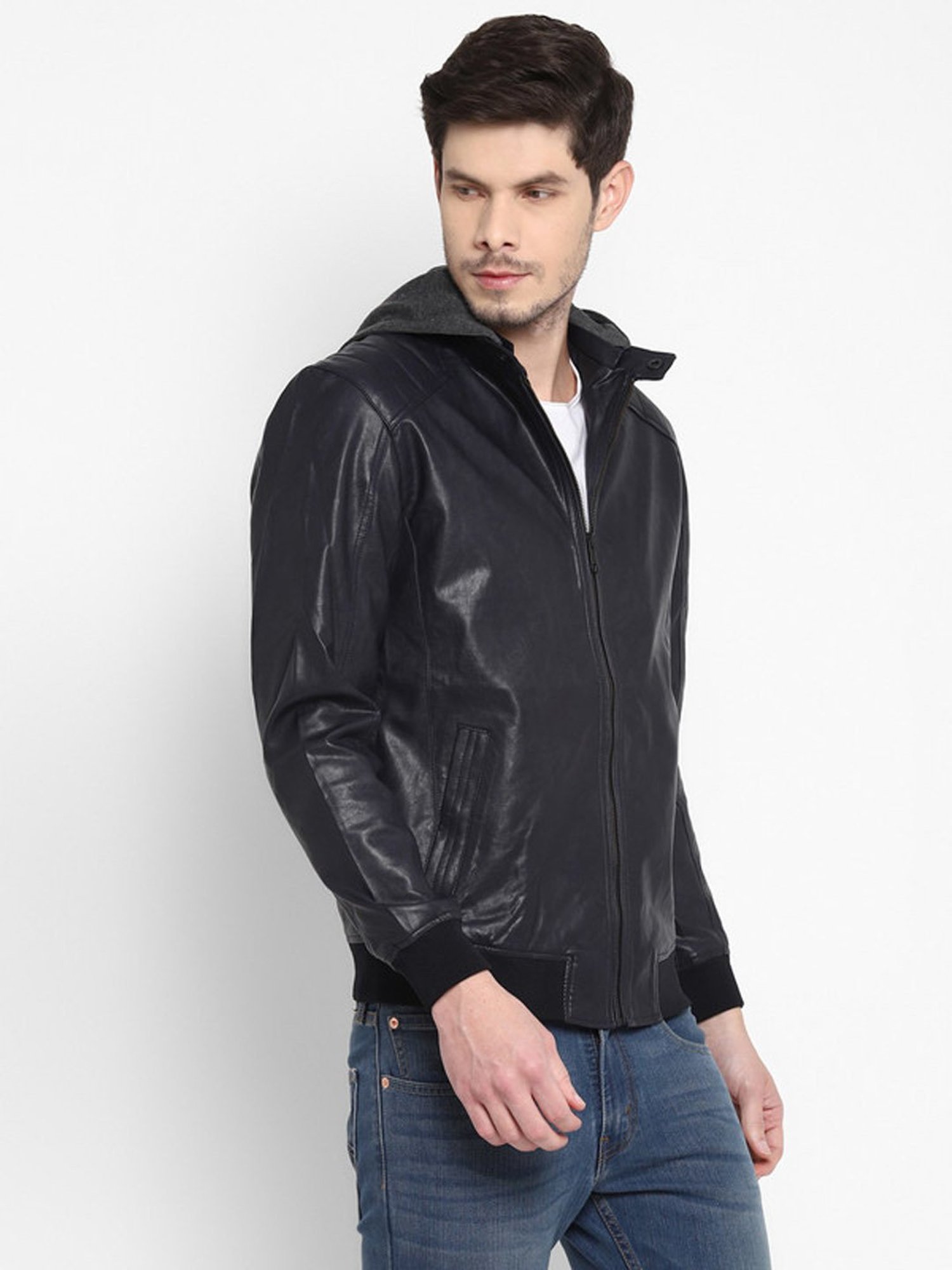 Turtle Black Regular Fit Hooded Jacket