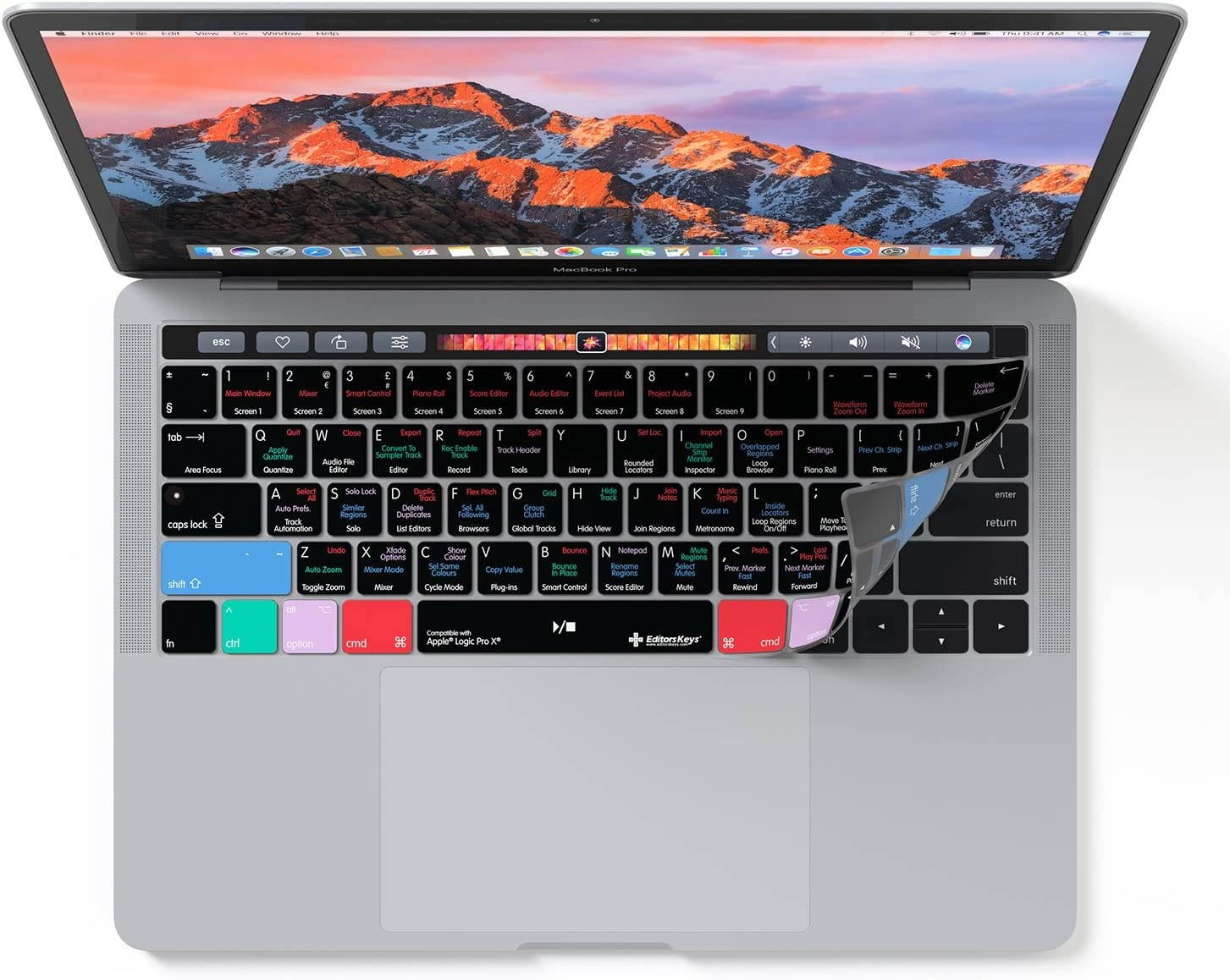 Logic Pro X Keyboard Cover for MacBook Pro with Touch Bar 13" & 15" | Editors Keys Skin