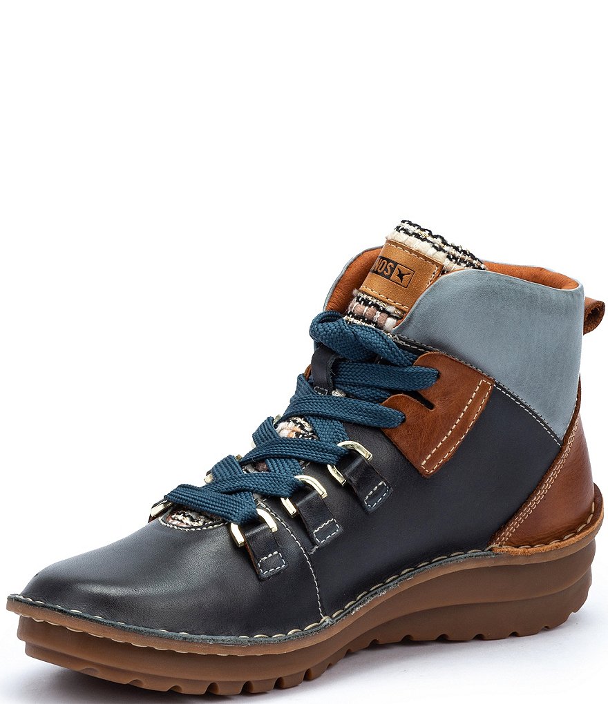 Pikolinos Cazorla W5U Colorblock Leather Lace-Up Booties
