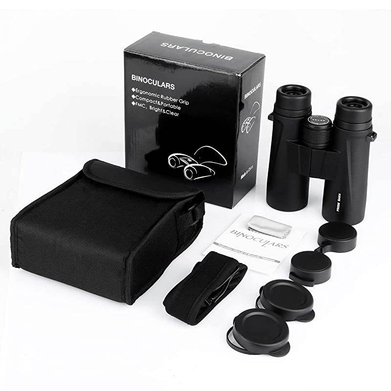Binoculars for Adults 10x42 Binoculars with Low Night Vision Compact HD Binoculars for Bird Watching Travel Hunting Safari Concerts Sports Stargazing and Outdoor with BAK4 Prism FMC