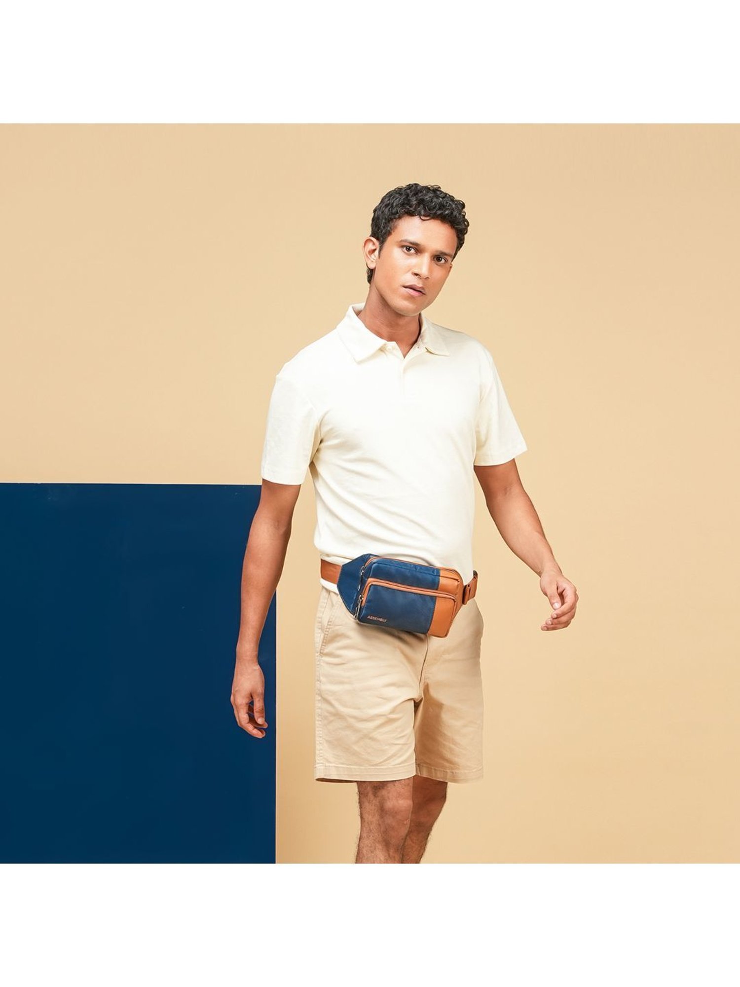 Assembly Blue Color Block Waist Pouch