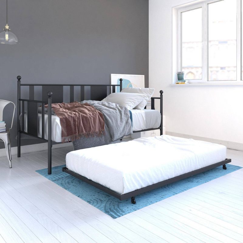 Twin Lisa Contemporary Metal Bed Black - Room & Joy