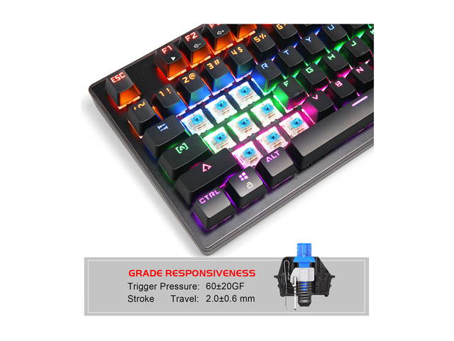 SADES Anivia K8 Gaming Keyboards Blademail Wired USB Keyboards for Pc/Mac gamers, 19 non-conflict keys, 7 colors Backlit, Metal Material