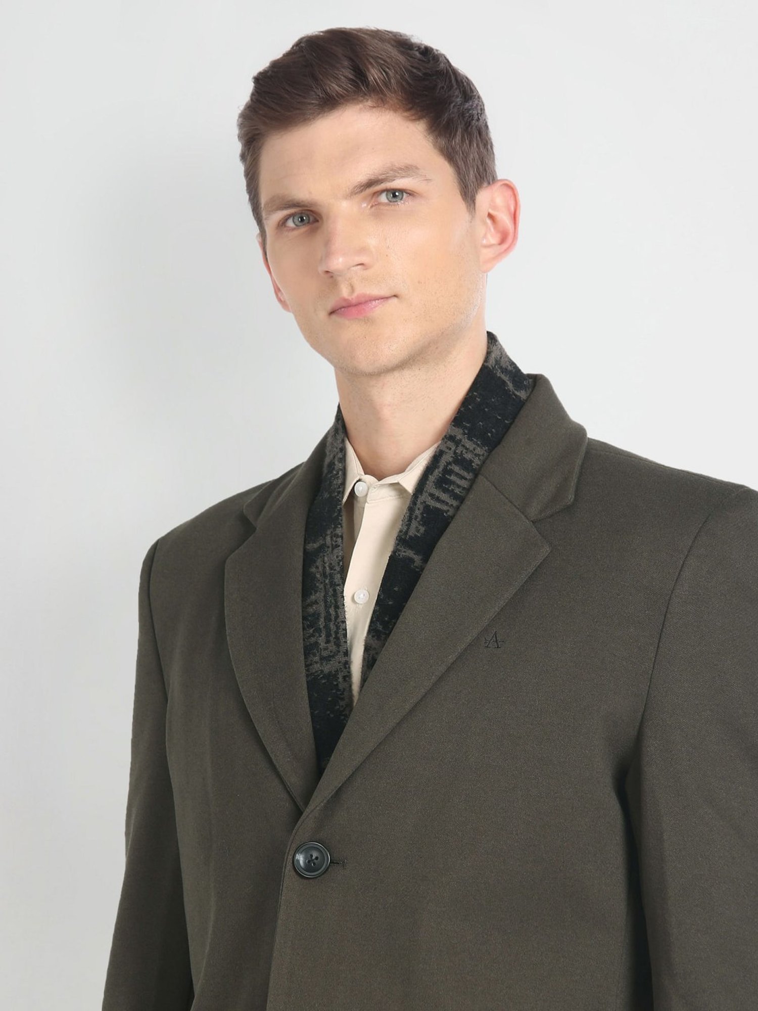 Arrow Sport Olive Regular Fit Overcoat