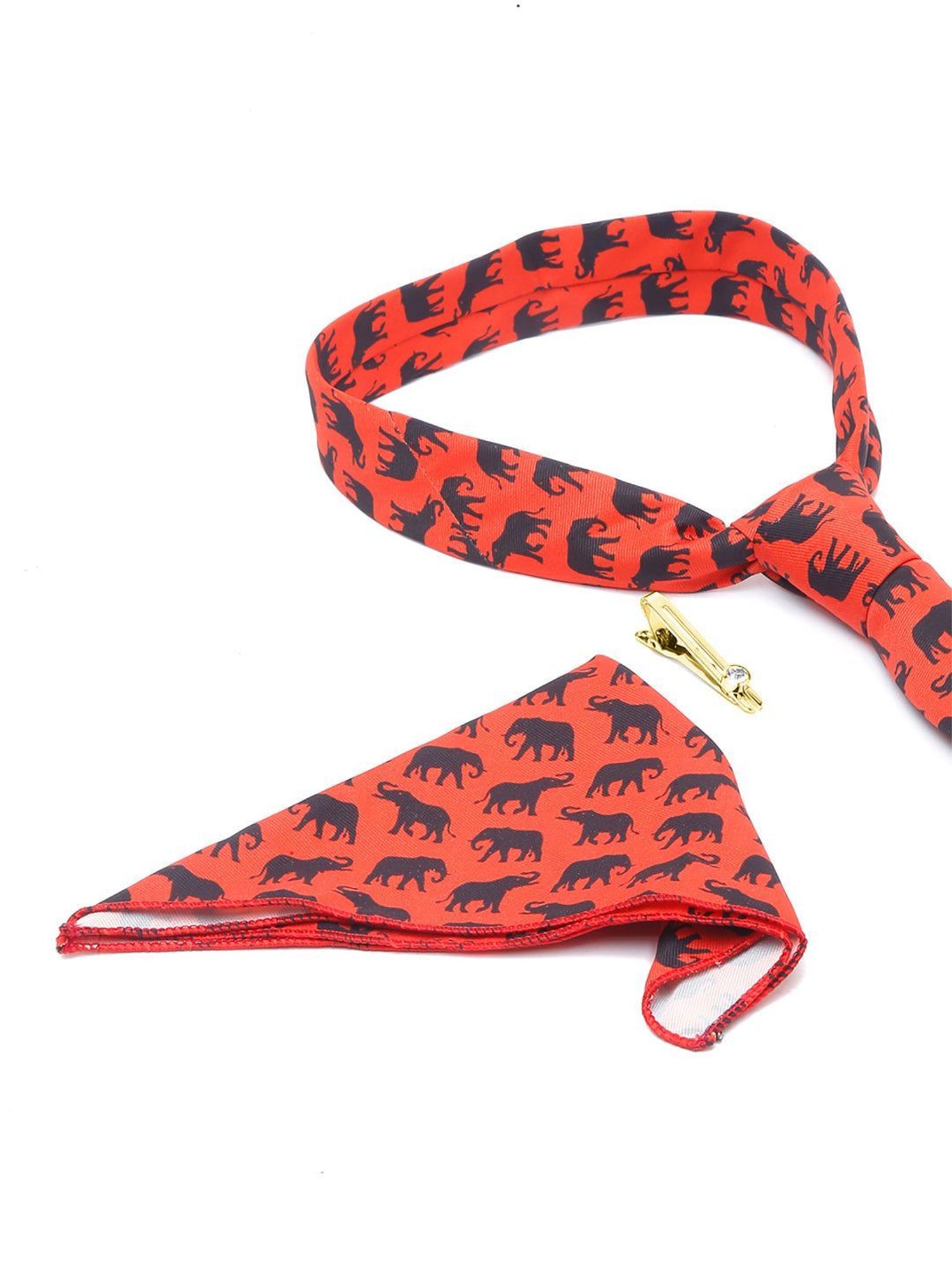 Louis Stitch Orange Printed Necktie Gift Set - Set of 3