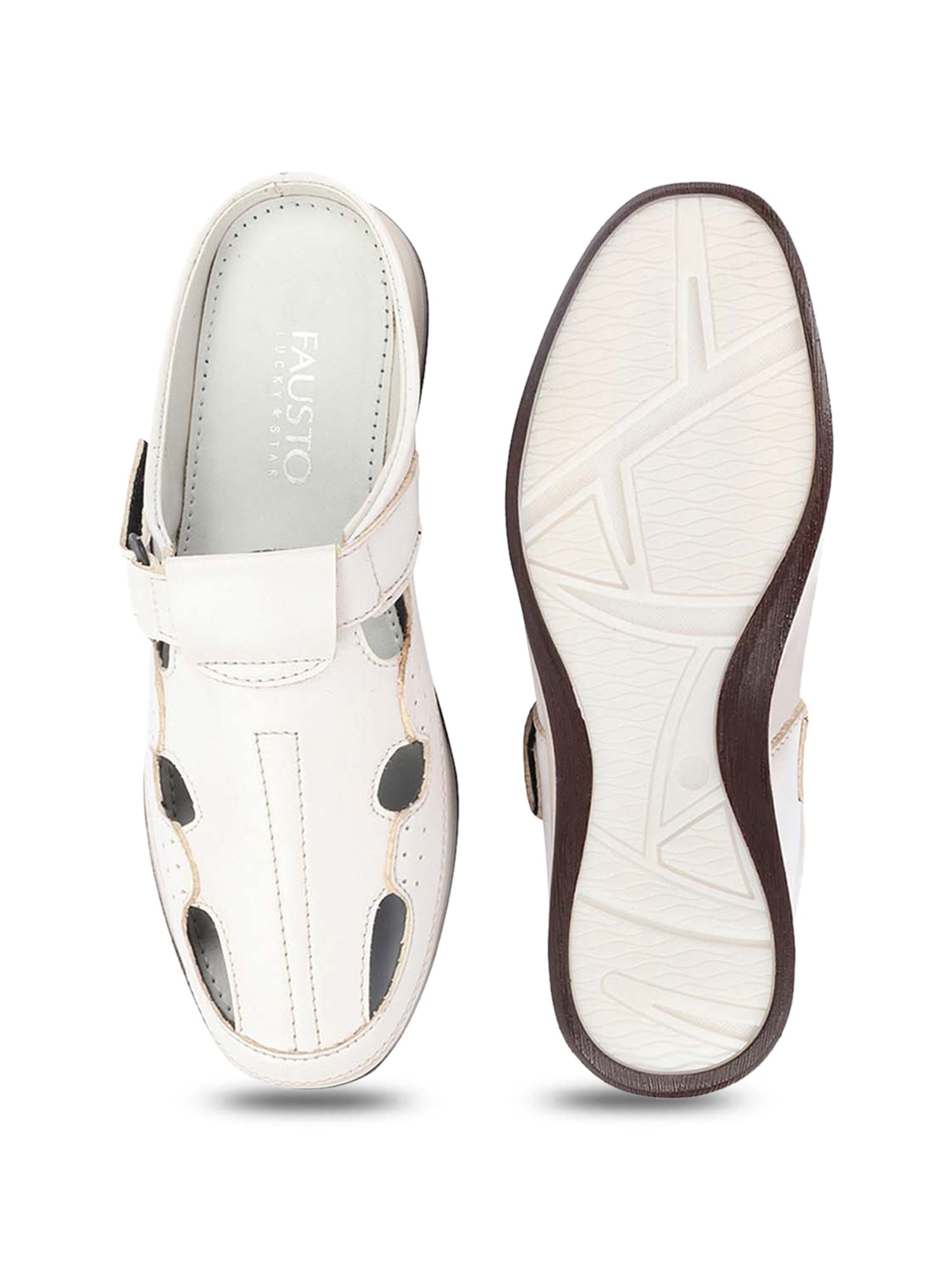 Fausto Men's White Mule Shoes