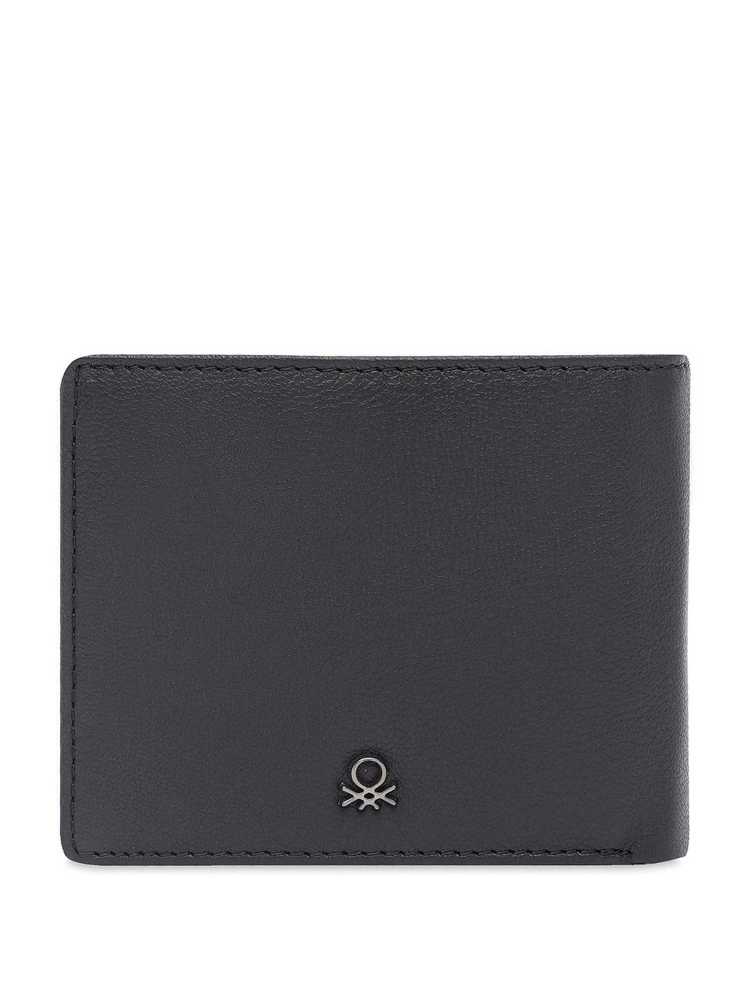 United Colors of Benetton Serrat Black Casual Leather Bi-Fold Wallet For Men