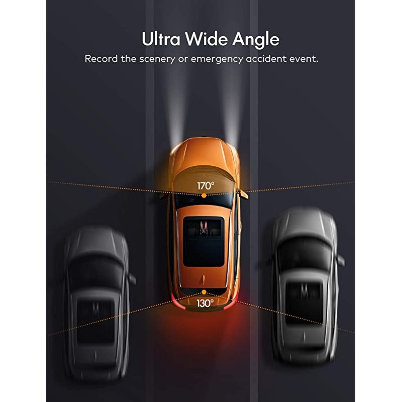 Dual Dash Cam C550, 1080P Front and Rear Hidden Car Driving Recorder, IPS Screen, Night Vision, 170&deg;Wide Angle, WDR, G-Sensor, Parking Monitor, Motion Detection, Loop Recording, Support GPS