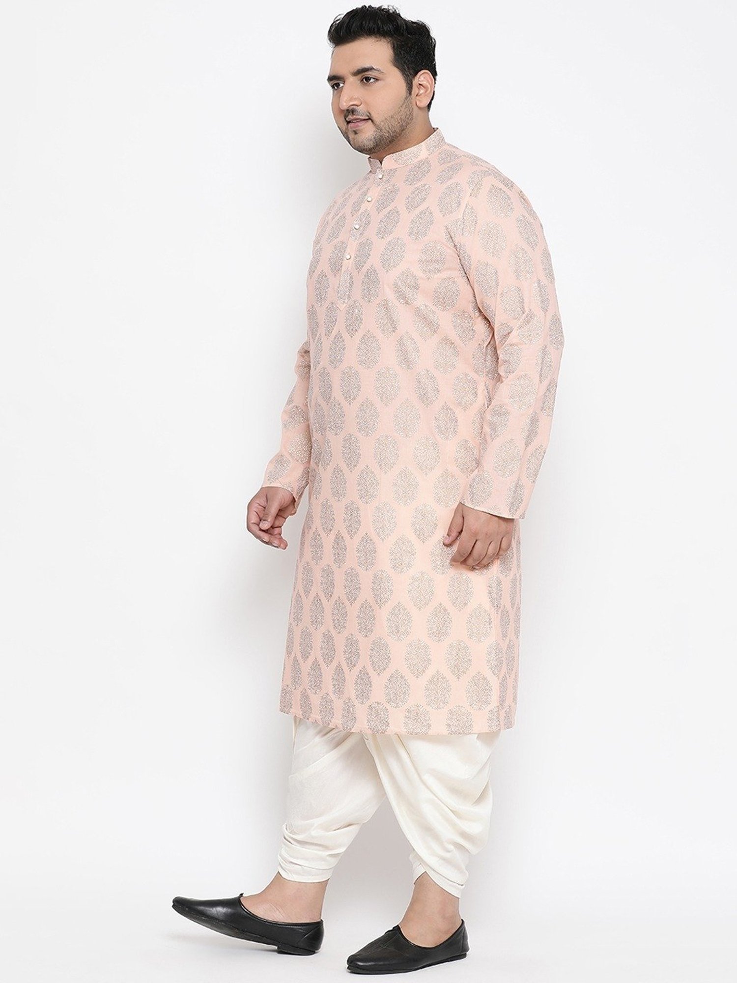 KISAH PLUS Peach Regular Fit Printed Kurta