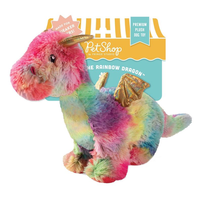 PetShop by Fringe Studio Rainbow Dragon Dog Toy - Gold