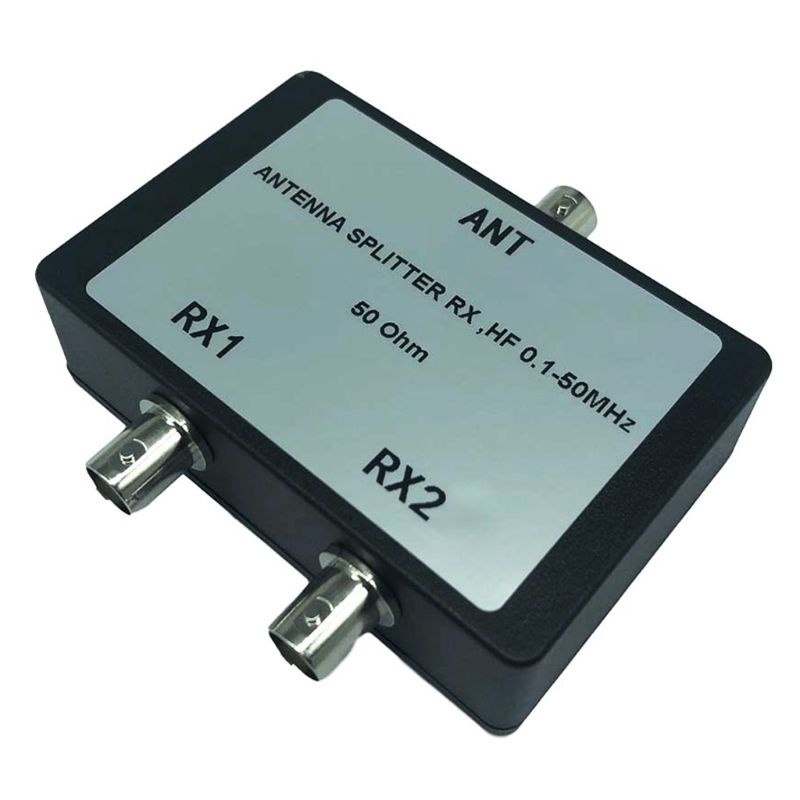 Portable Antenna Splitter RX HF 0.1-50 MHz 50Ohm BNC Connectors Coax Cable Signal for TV Satellite