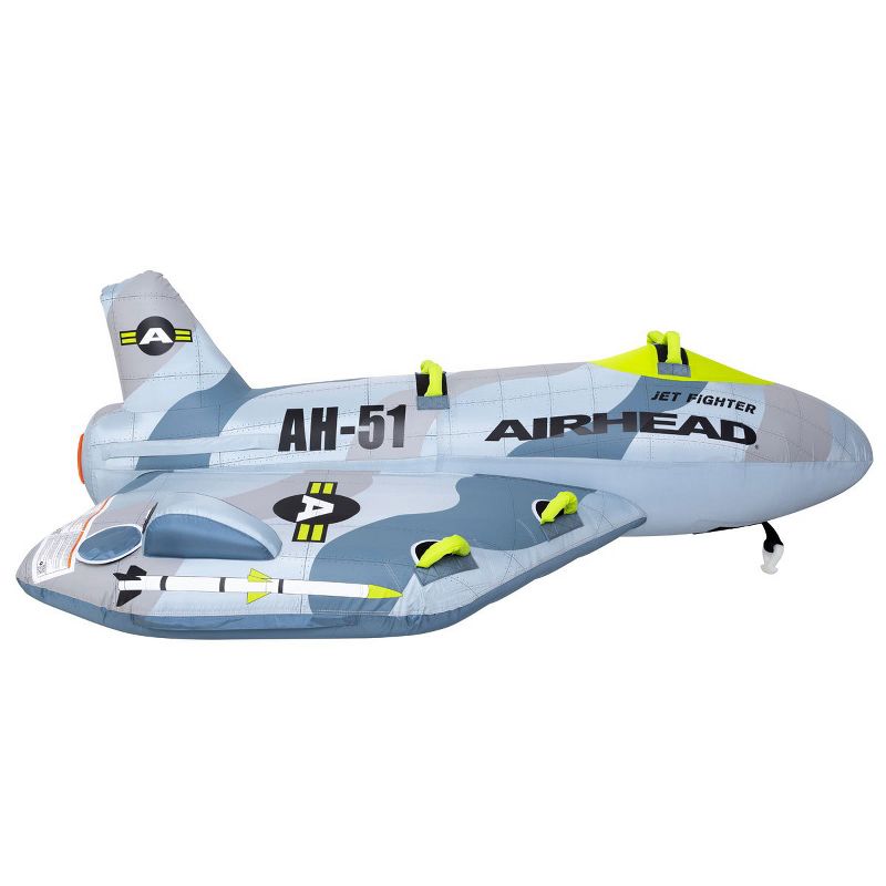 Airhead AHFJ-14 Jet Fighter Airplane 4 Person Inflatable Boat Towable Water Inner Tube Raft