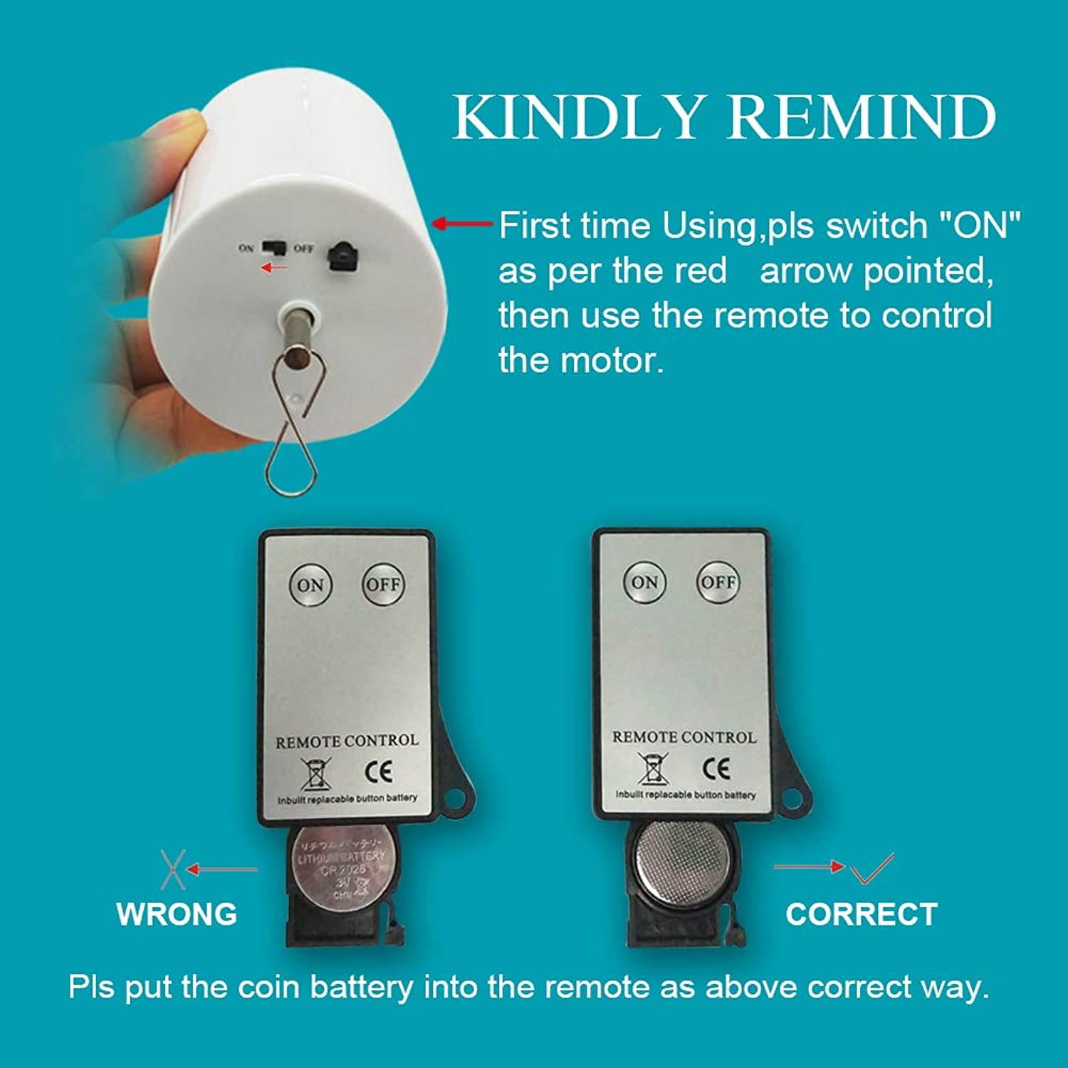 FONMY Hanging Display Motor with Remote for Wind Spinner Ornament Hanging Decor Wind Chimes Baby Crib Mobile Battery Operated Motor-10 RPM Low Speed