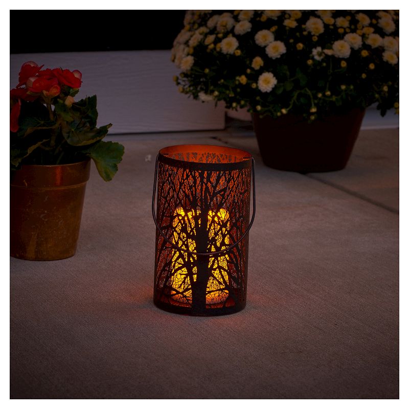 Smart Living Arboretum 8" H LED Candle Outdoor Lantern- Antique Black