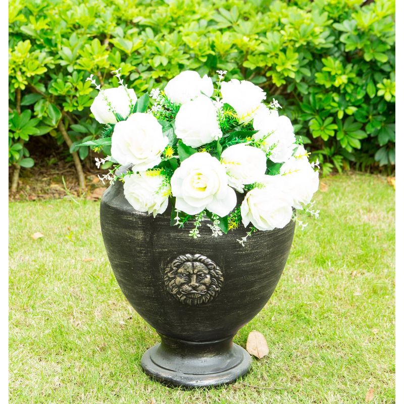 14" Kante Lightweight Concrete Outdoor Lion Footed Urn Planter Brown - Rosemead Home & Garden, Inc.