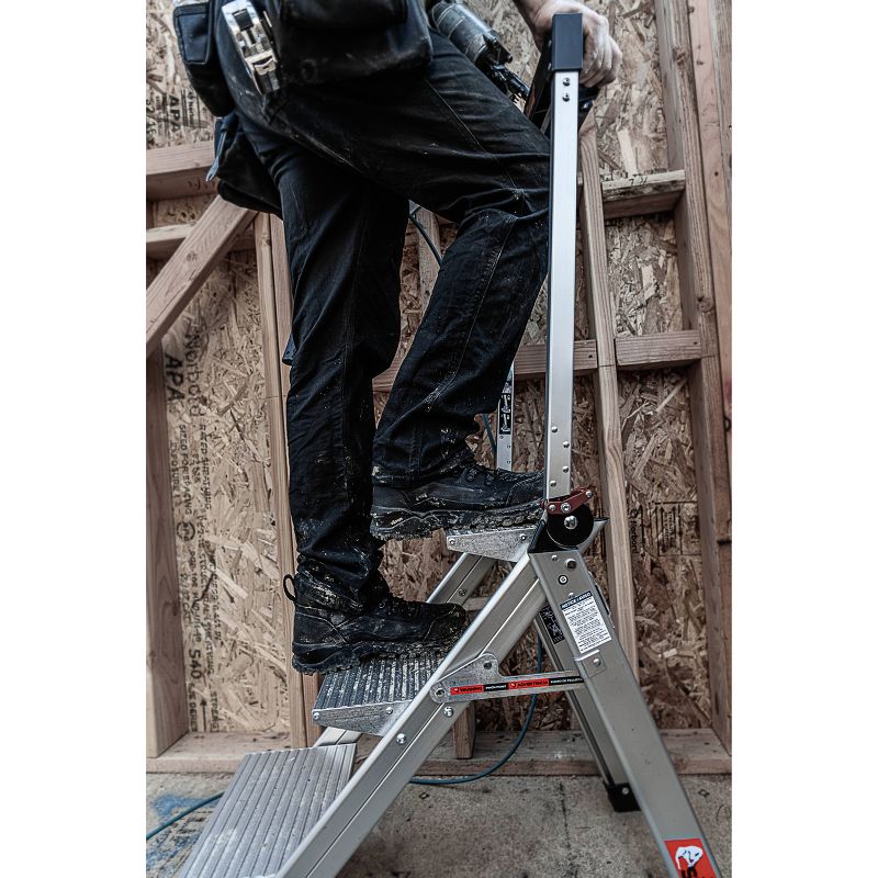 Little Giant Ladder Systems 3-step ANSI Type IAA 375lb Aluminum Stepstool with handrail Gray