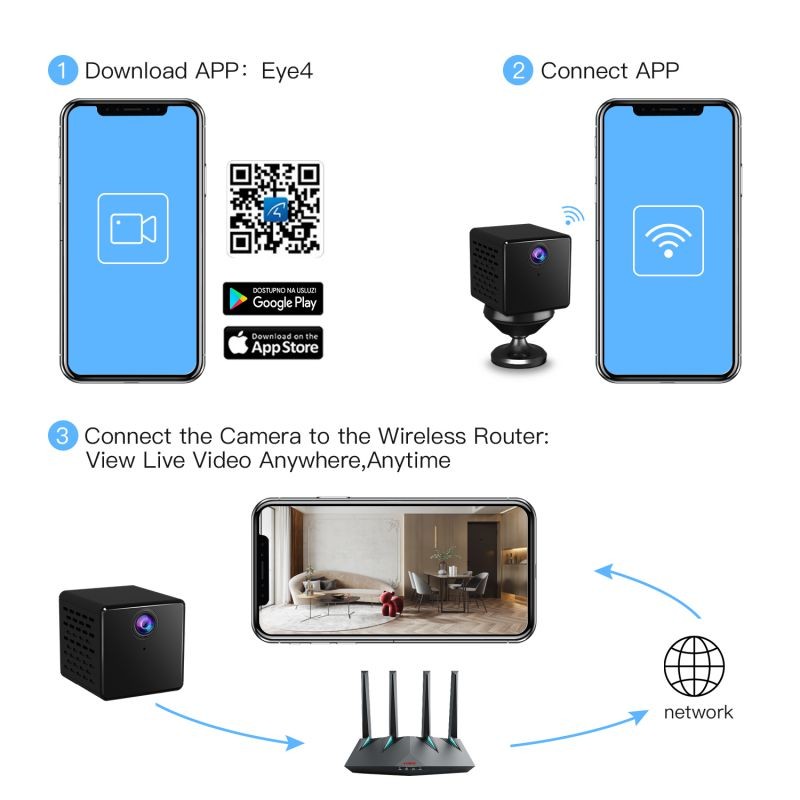 WFDBELL1 Smart Home Wi-Fi Doorbell, HD Camera, Two-Way Audio, No Hub Required
