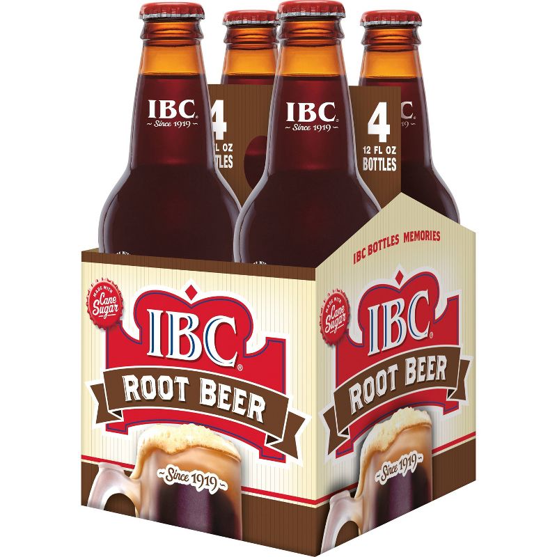 IBC Root Beer Soda Made with Sugar - 4pk/12 fl oz Glass bottles