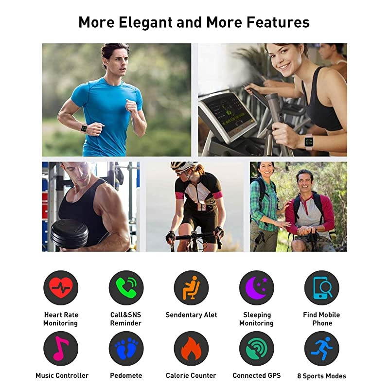 Tracker Watch with Heart Rate and Sleep Monitor Activity Tracker Waterproof Smart Wristband Watch Step Calorie Counter Pedometer Android iOS Compatible for Women Men Kids