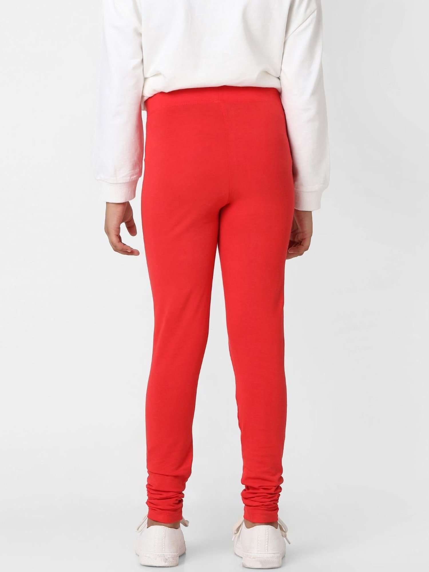 Girls ONLY True Red Cotton Printed Leggings