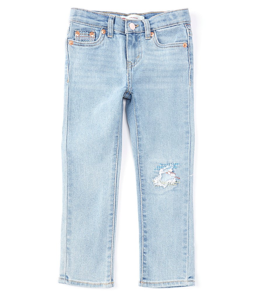 Hippie Girl Little Girls 4-6X REPREVE Destructed Denim Skinny Jeans