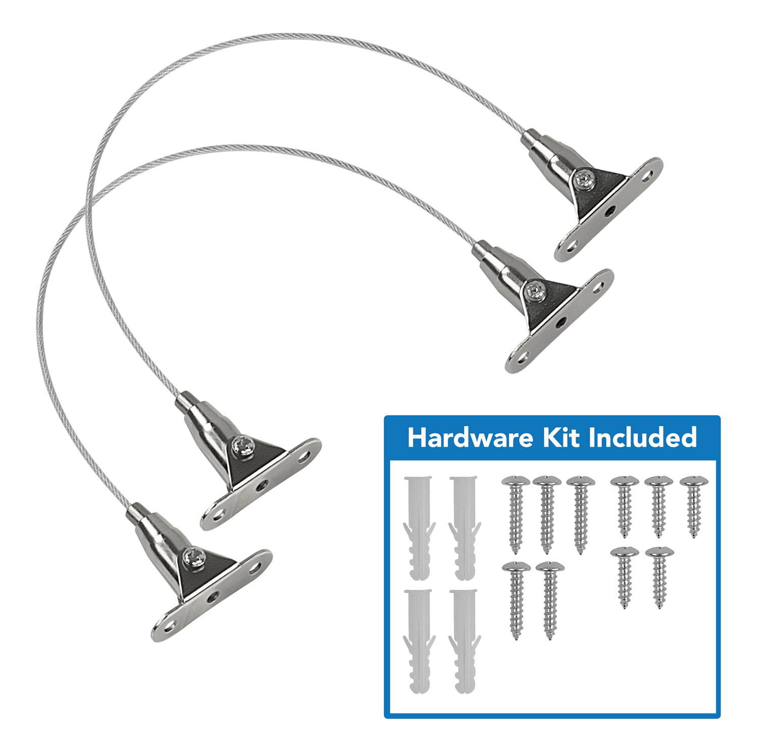 Mount-It! Furniture Anti-Tip Anchor Steel Child Safety Straps | Secure Wall Anchors | Adjust Up to 12 inches | 2 Pack