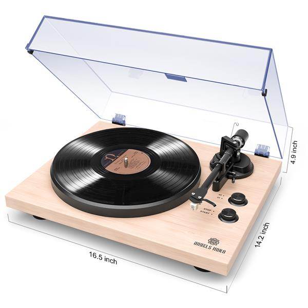 Record Player Stereo Turntable with Built-in 2-Speed Phono Preamp and Belt Drive
