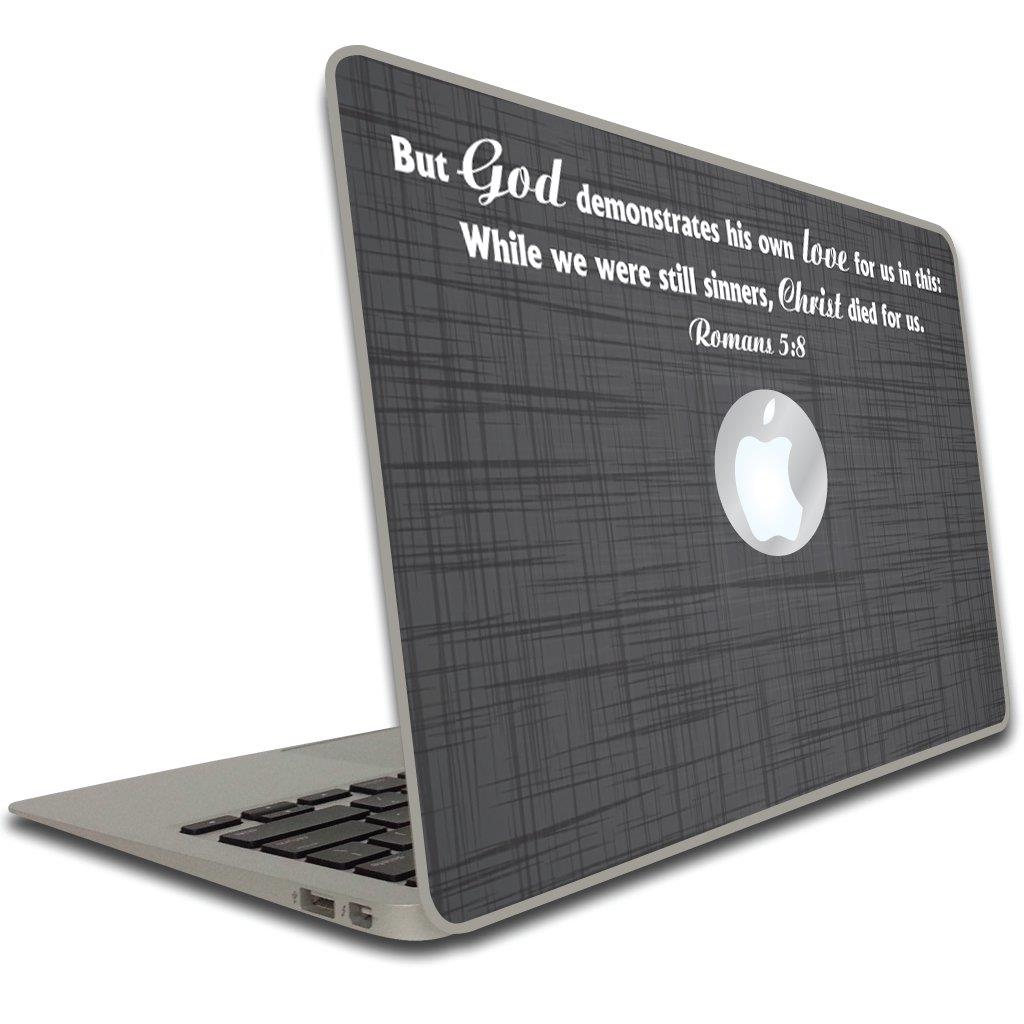 Macbook Air or Macbook Pro (13 inch) Vinyl, Removable Skin - Christian Theme - Romans 5:8