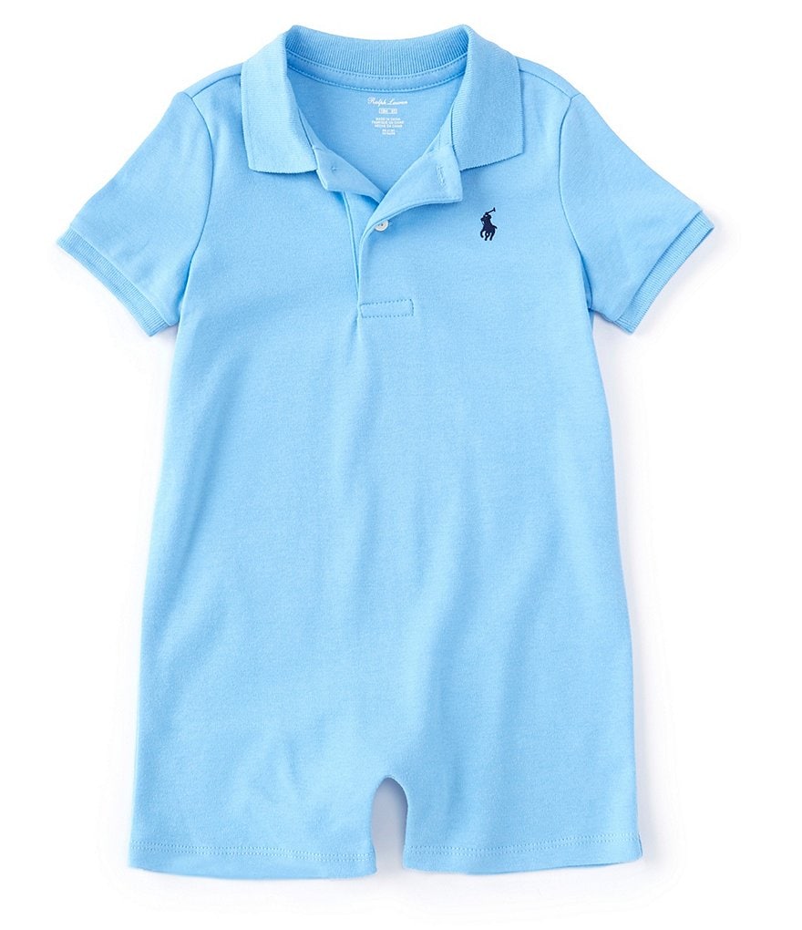 Ralph Lauren Childrenswear Baby Boys 3-24 Months Short-Sleeve Polo Interlock Shortall