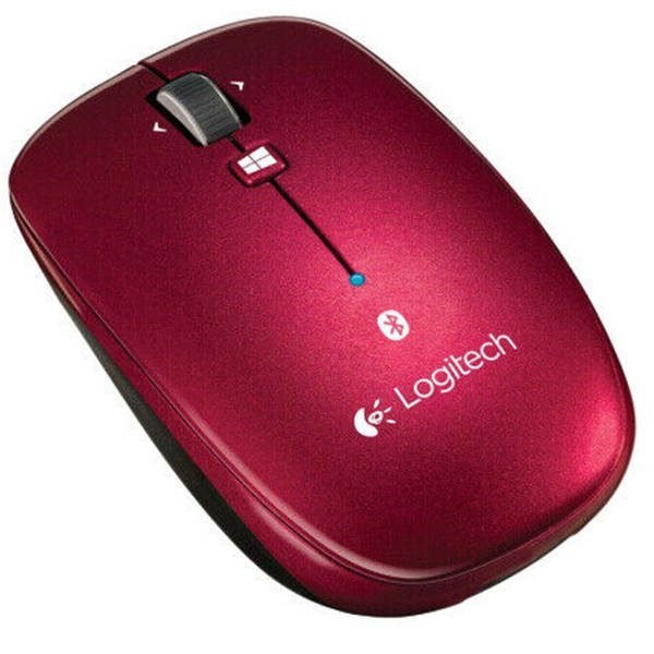Logitech M557 1000DPI Optical Sensor Both-Hands Bluetooth Wireless Mouse- Red