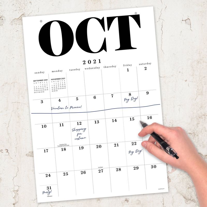 2021-22 Academic Wall Calendar Big Letters Art Poster Wall - The Time Factory