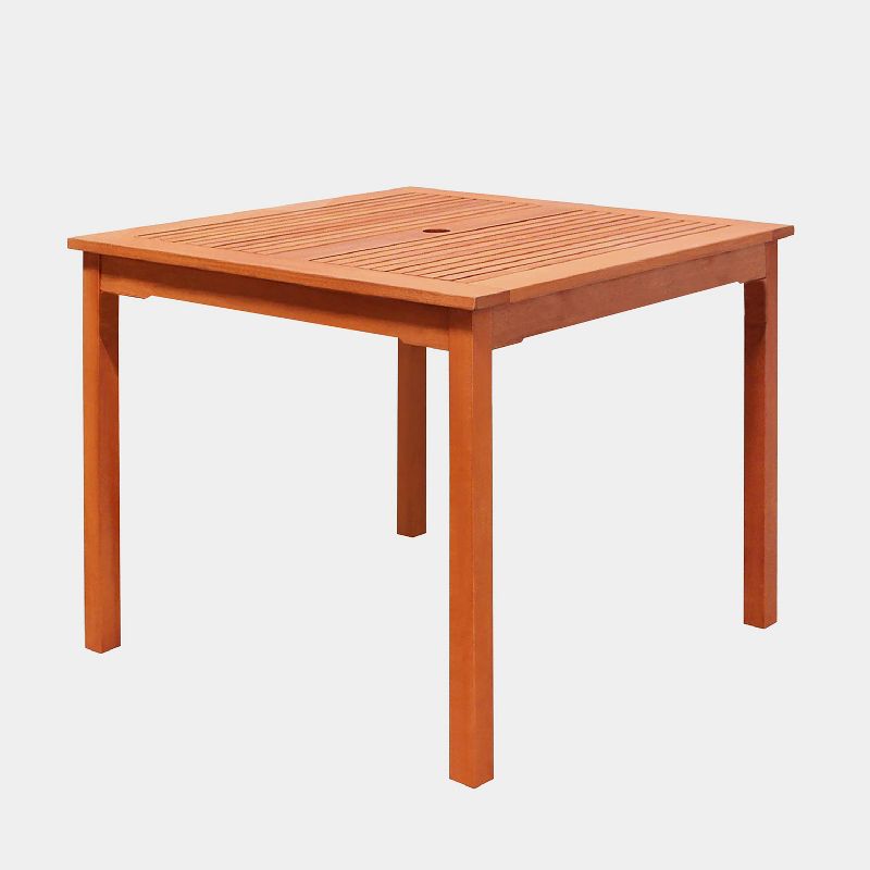 Malibu 5pc Wood Outdoor Patio Stacking Dining Set - Tan - Vifah