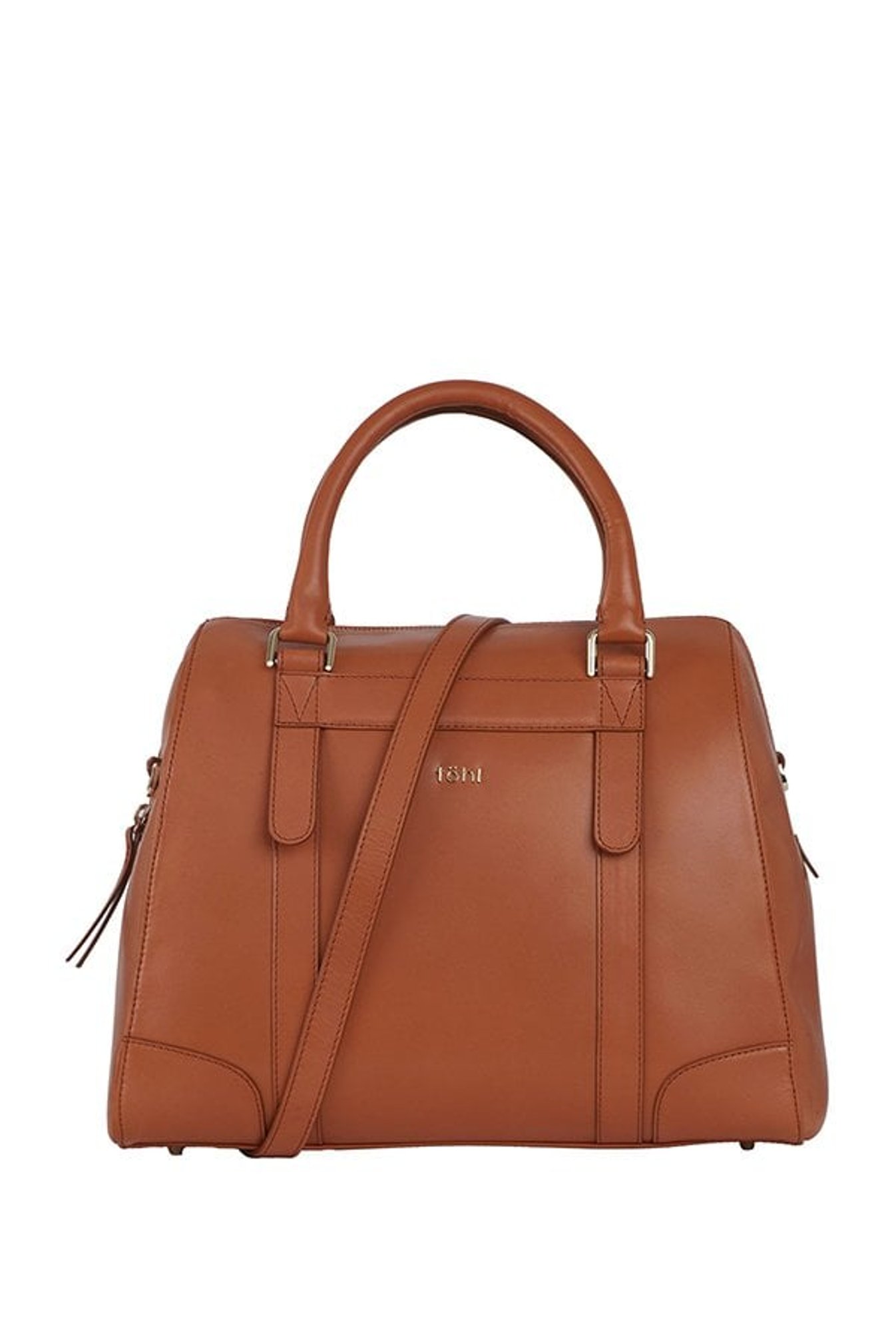 Tohl RP 1 Nassau Tan Paneled Leather Bowler Handbag