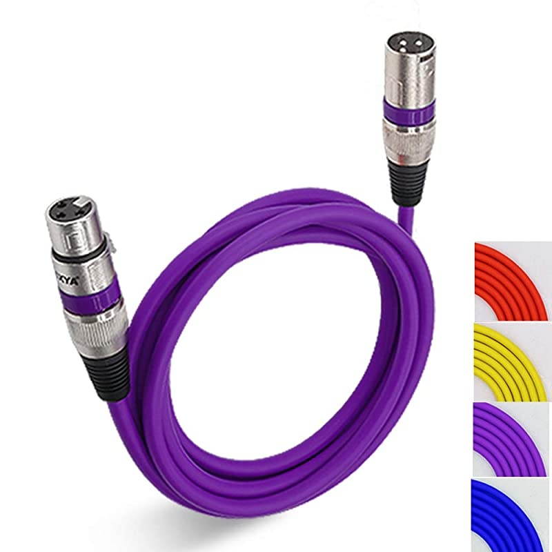 XLR Microphone Cable Male to Female 10 Feet 4 Colored Packs