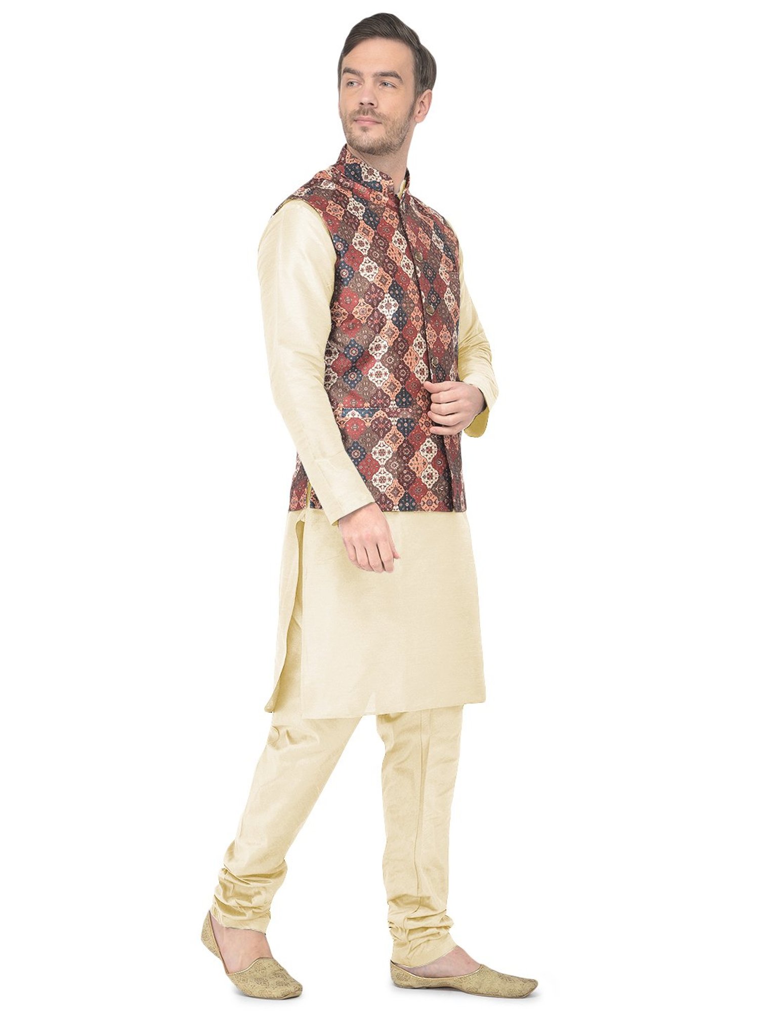SG LEMAN Yellow Regular Fit Printed Kurta Set