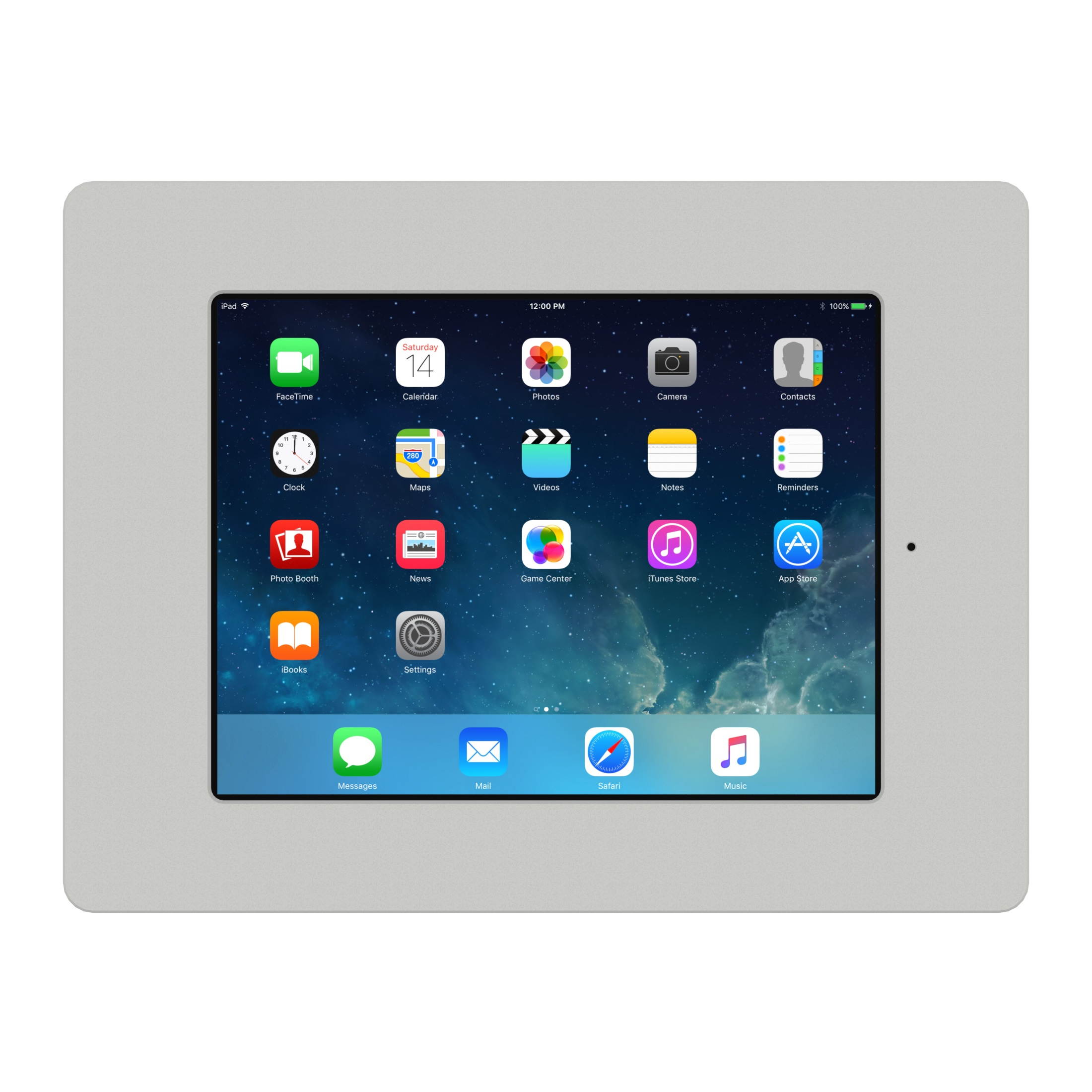 VidaMount Light Grey Home Button Covered Enclosure and Tilting Removable Glass Mount [Bundle] compatible with iPad 9.7 (5th / 6th Gen), Pro 9.7", Air 1/2