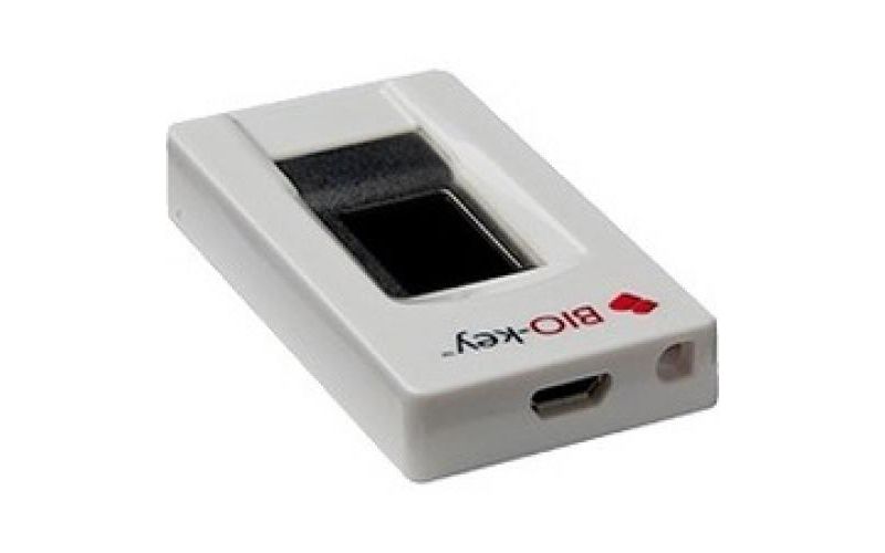BIO-key EcoID USB Fingerprint Reader White - 3 ft MicroUSB cable - Microsoft Windows Compatible - Authenticate to a device or server
